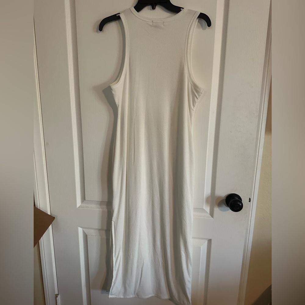 2/$30 NWOT Justify White Ribbed Tank Style Maxi Dress Size XL - Picture 3 of 3
